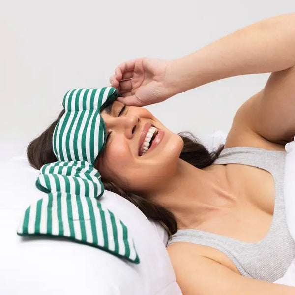 nodpod Weighted Sleep Mask - Resort Collection Green Cabana - Blush & Cactus