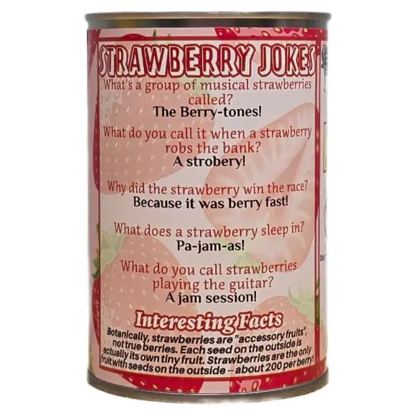 Canned Strawberry | Stuffed Animal Plush W/Funny Jokes |Gift - Blush & Cactus