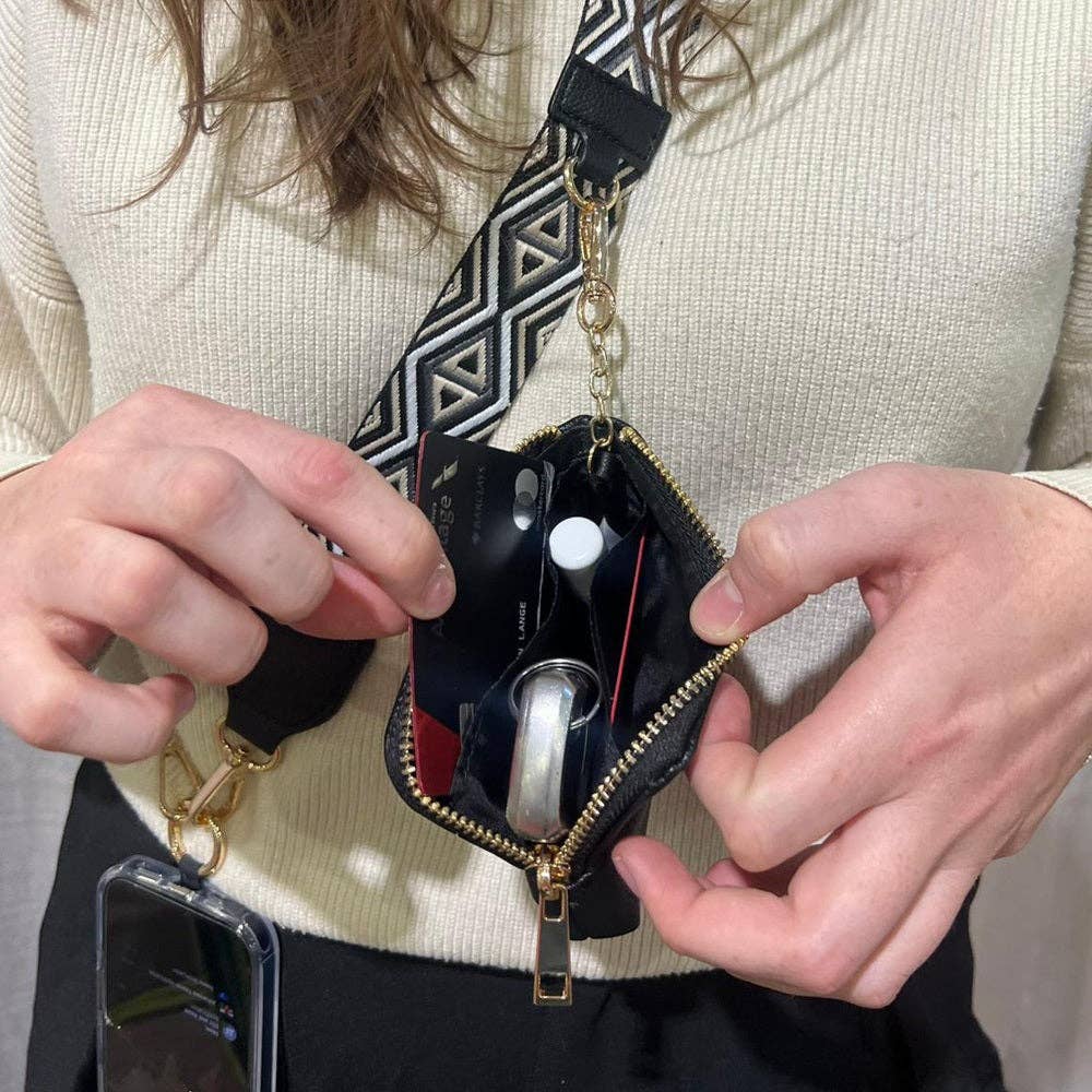 Clip & Go Strap w/RFID Pouch Diamond Pattern - Blush & Cactus