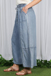 Self Fray Tencel Chambray Palazzo Pants
