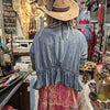 Denim Ruffle One Size Shirt