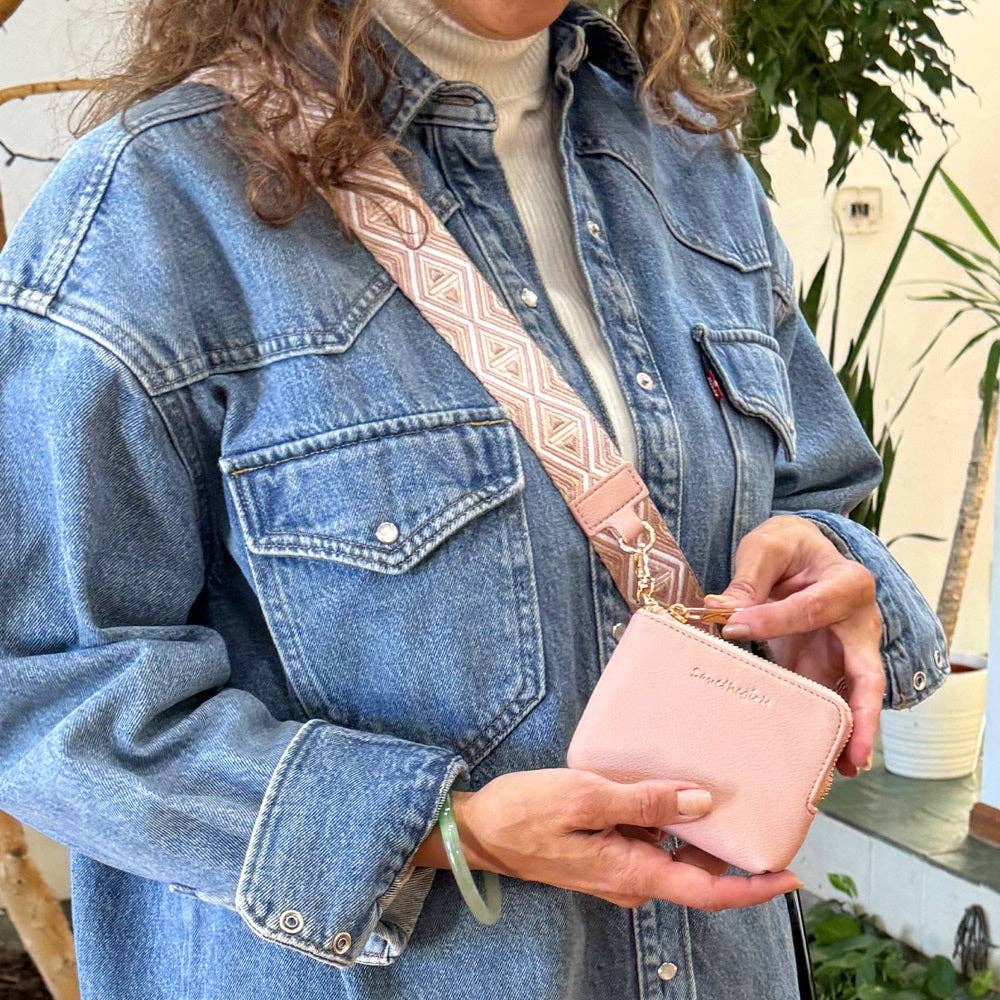 Clip & Go Strap w/RFID Pouch Diamond Pattern - Blush & Cactus
