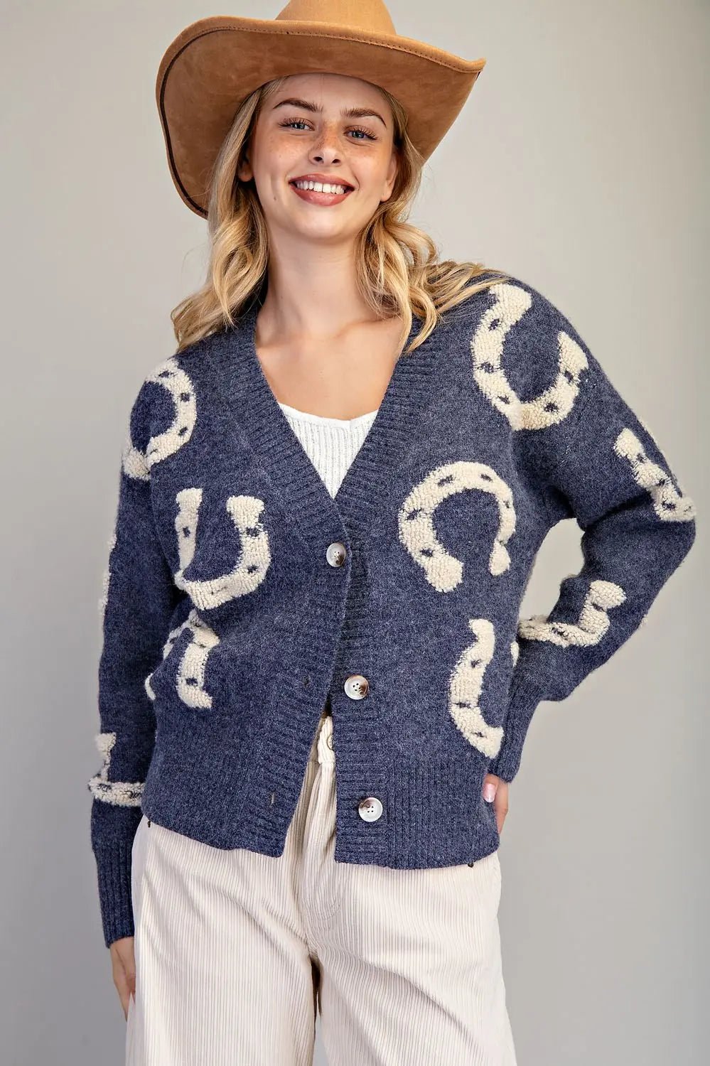 eesome Textured Horse Shoe Button Down Cardigan ✨ - Blush & Cactus