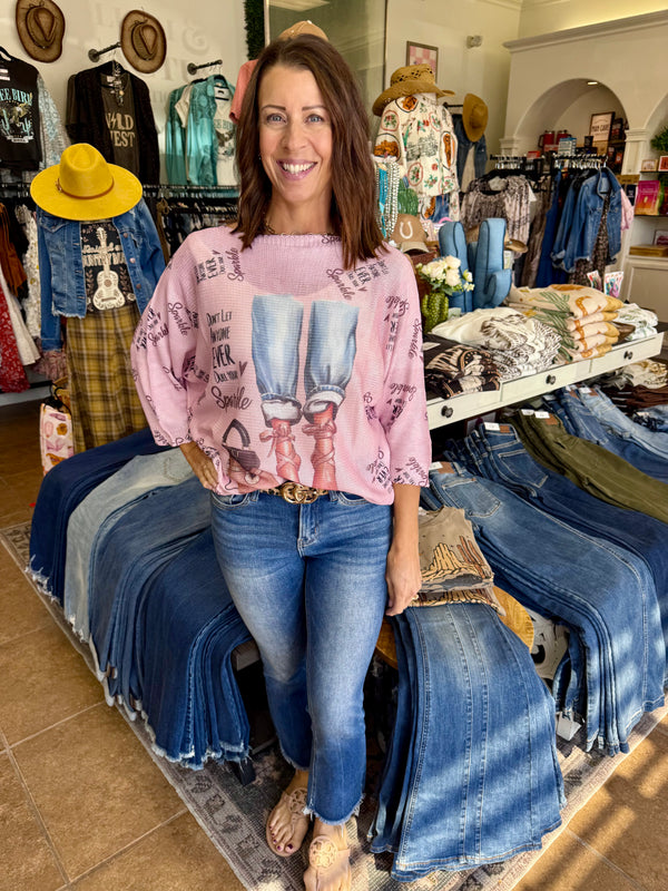 Don't Dull Your Sparkle Pink Sweater