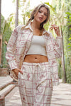 eesome Embroidered Western Button Down Shirt - Blush & Cactus