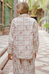 eesome Embroidered Western Button Down Shirt - Blush & Cactus