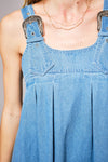 Blue B Western Buckle Strap Ruffle Deniim Dress