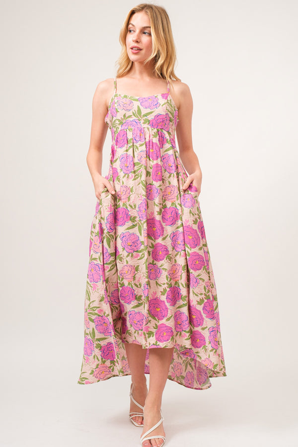 High Low floral Printed Long Dress