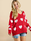 Lovely Heart Lightweight Sweater Top - Blush & Cactus