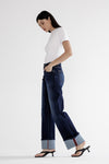 Mica High Rise Wide Leg With Cuff Hem
