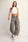 eesome Mineral Washed Paisley Printed Barrel Jeans