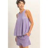 Sleeveless Round Neck Top & Shorts Set - Blush & Cactus