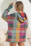 OVERLOCK EDGE BRUSHED CHECK HOODIE