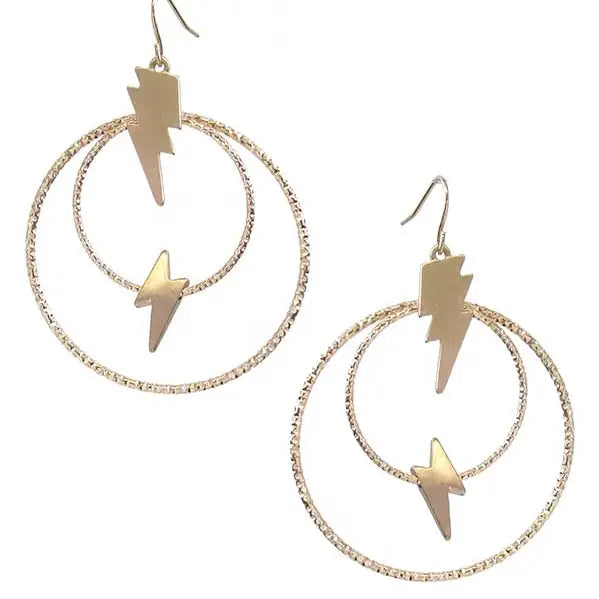 Lightning Bolt Hoop Earring