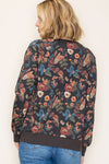 Staccato Floral Printed Pullover Sweatershirt