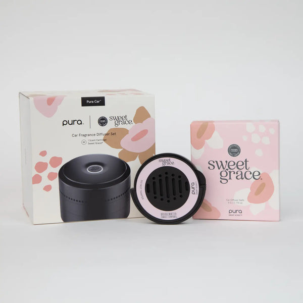Bridgewater + Pura Car Diffuser Set with Sweet Grace - Blush & Cactus