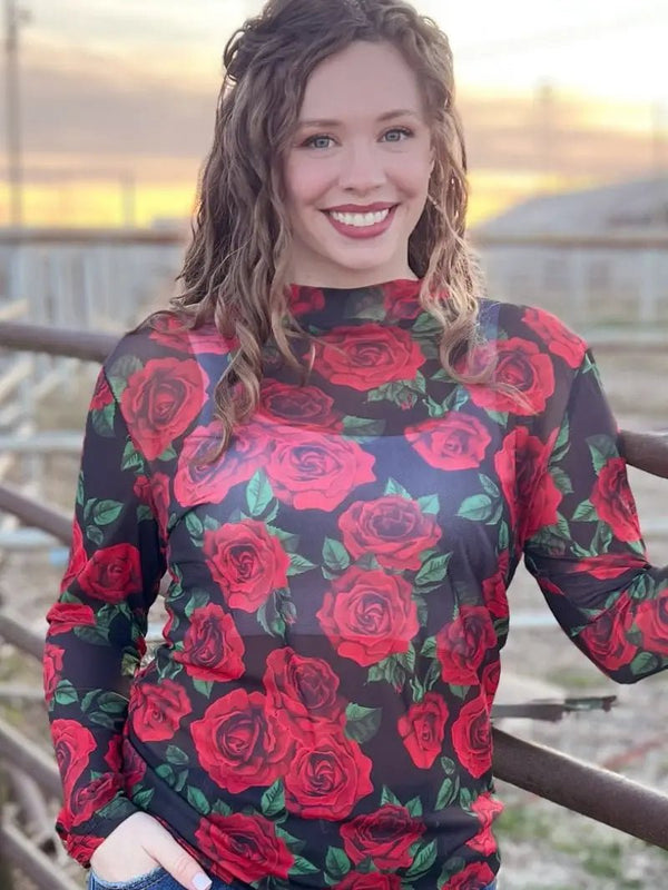 Rose of My Heart Mesh Top - Blush & Cactus