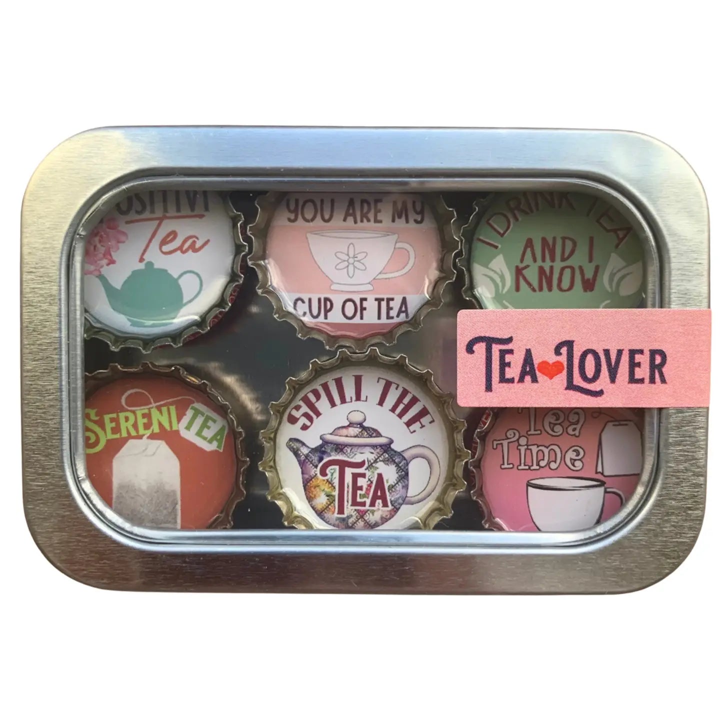 Tea Lover Magnets - Handmade & Eco - Friendly - Blush & Cactus