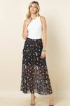 Western Mesh Maxi Skirt - Blush & Cactus