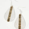 Dual - Tone Chevron Engraved Hammered Teardrop Dangle Earrings - Blush & Cactus