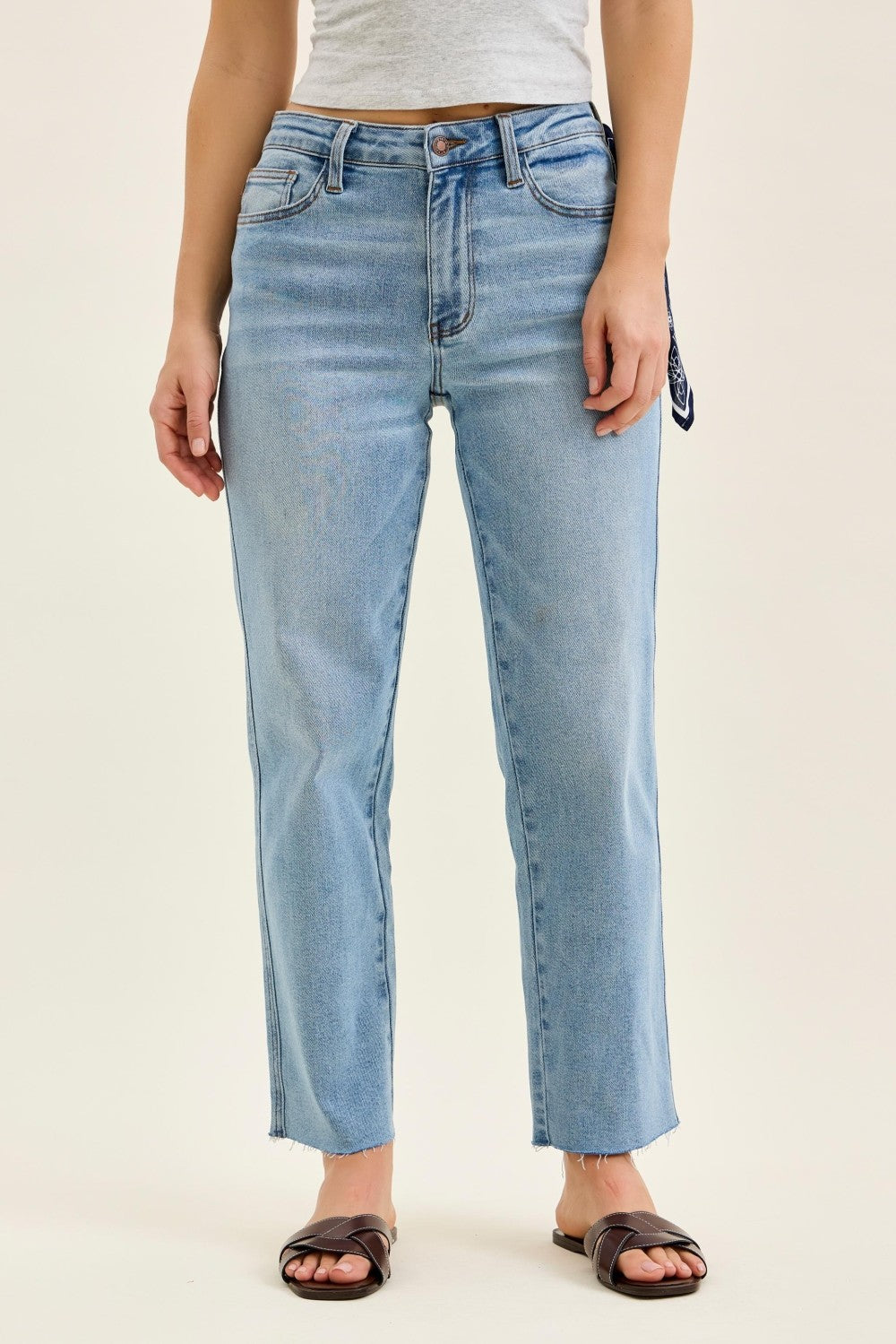 Judy Blue Mr Ankle Straight W/ Bandana Loop