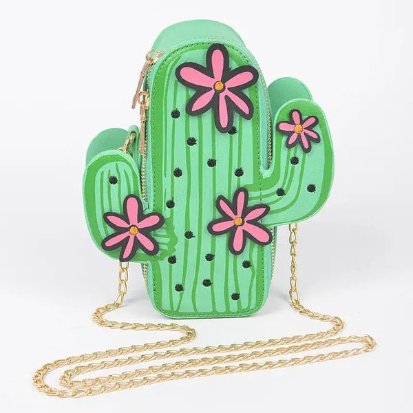 Cactus Vegan Leather Crossbody - Blush & Cactus