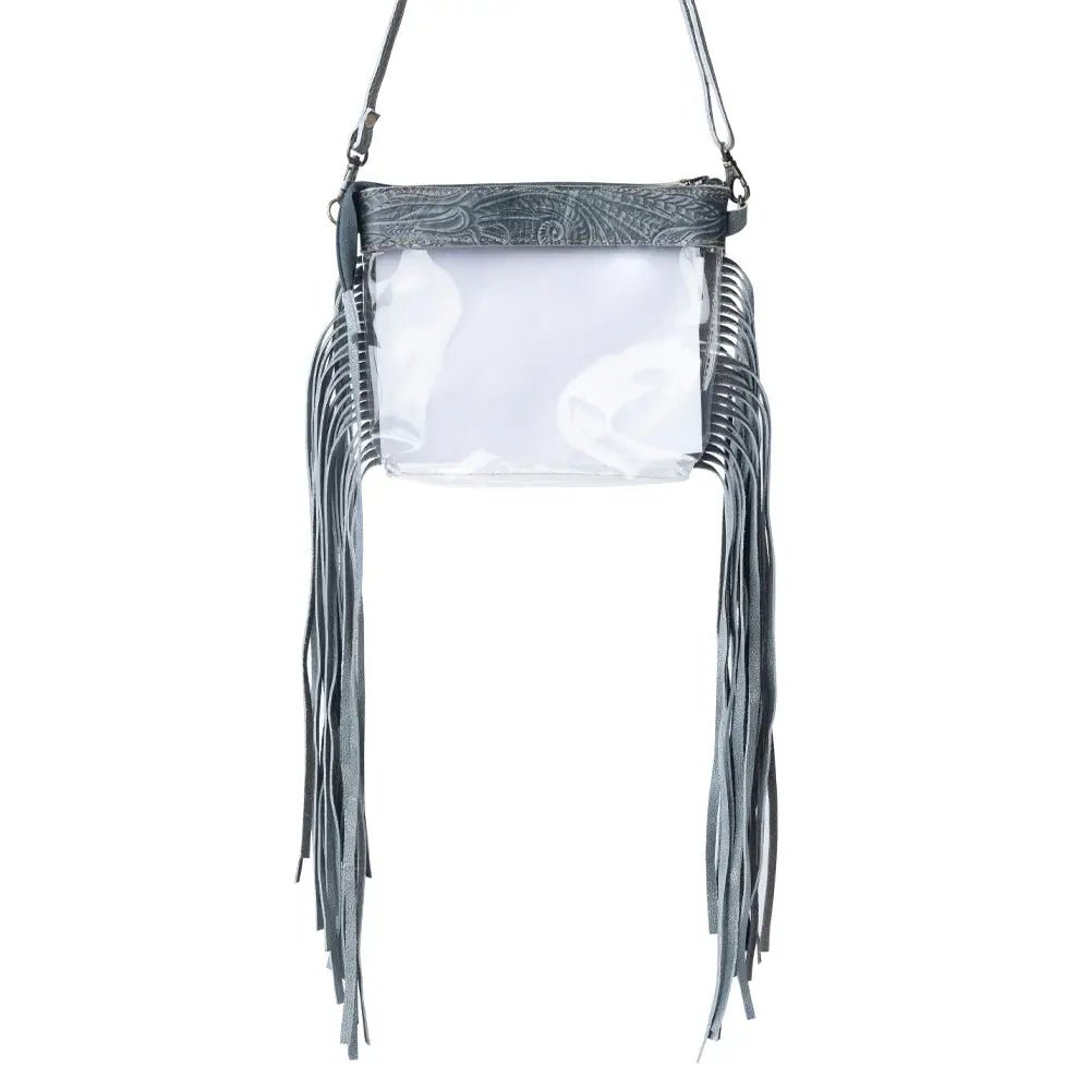 Myra Frontier Trail Clear Fringe Bag in Cactus Moss