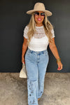 **PREORDER** Floral Charm Wide Leg Jean - Blush & Cactus