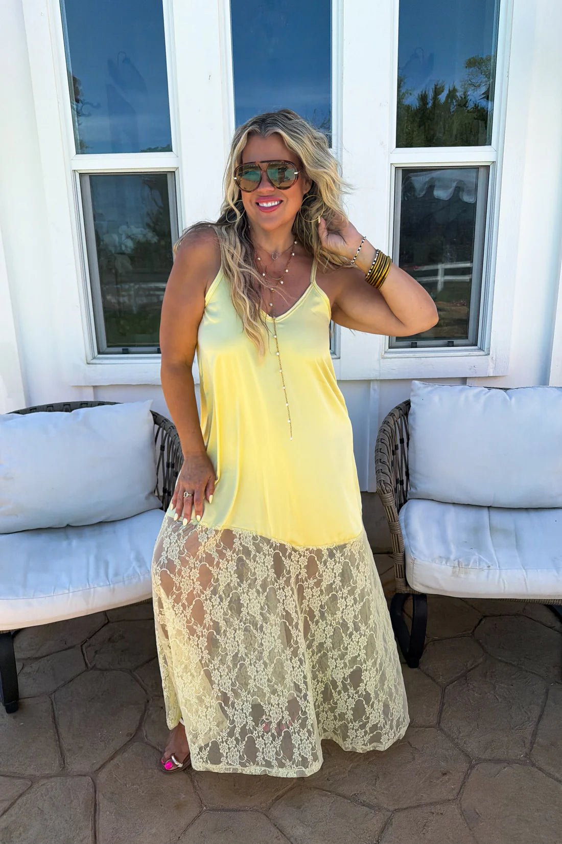 Summer Nights Satin Dress - Blush & Cactus
