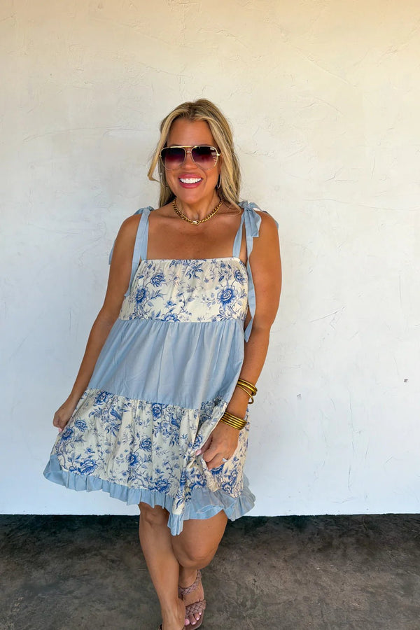 Garden Party Floral Dress - Blush & Cactus
