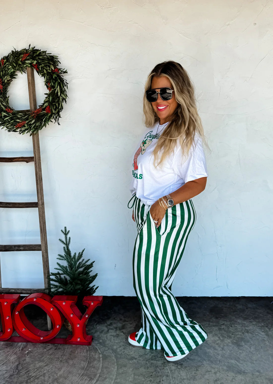**PREORDER**  Christmas Vertical Vibes Stripe Pants