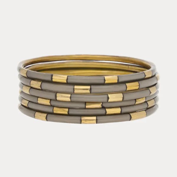BuDhaGirl Ash Veda Bangles - Set of 6 - Blush & Cactus