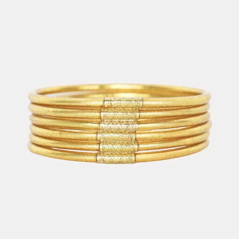 Budha Girl Aura Lumine All Weather Bangles® (Set of 6) - Blush & Cactus