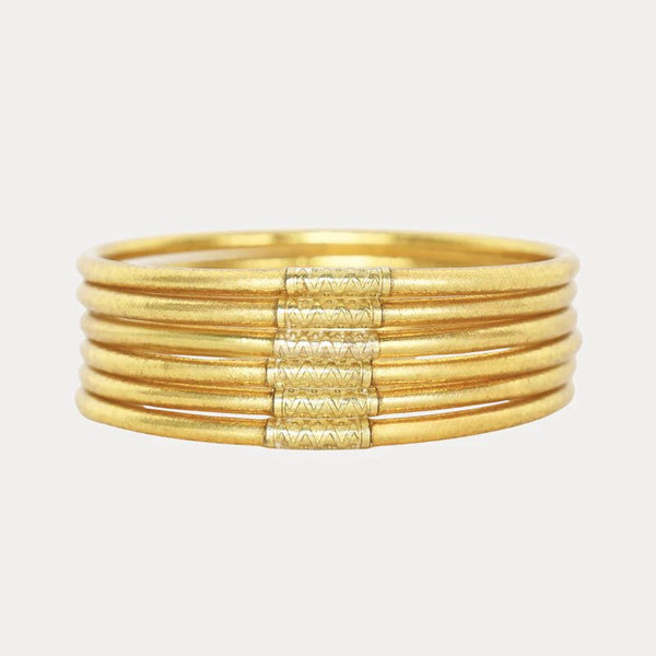 Budha Girl Aura Lumine All Weather Bangles® (Set of 6) - Blush & Cactus