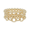 Set of Three Satin Ball and Chain Stretch Bracelets - 2 Colors