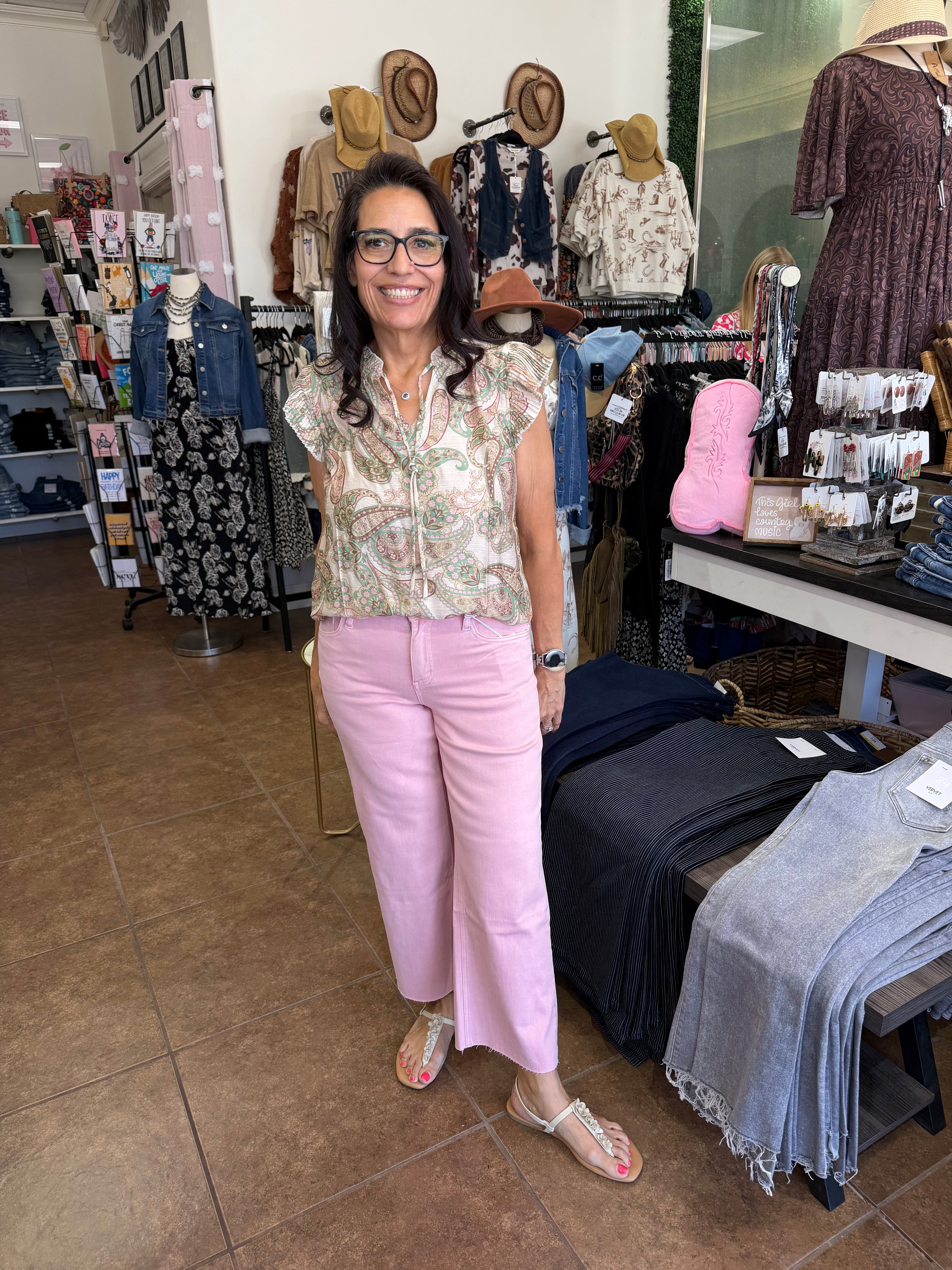 Pink Vervet Wide Leg Jeans