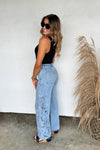 **PREORDER** Floral Charm Wide Leg Jean - Blush & Cactus