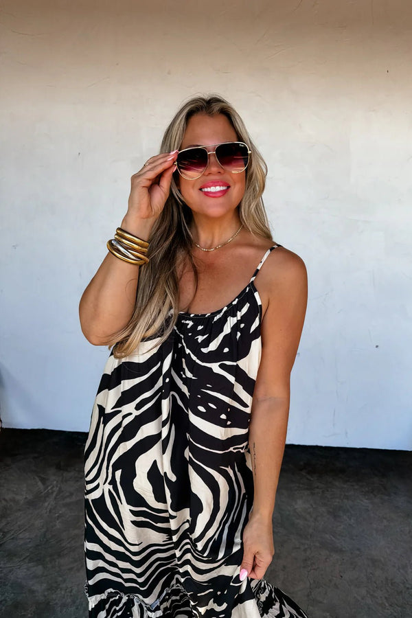 Safari Nights Dress - Blush & Cactus