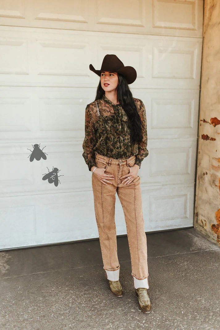 Pretty In Camo Top - Blush & Cactus