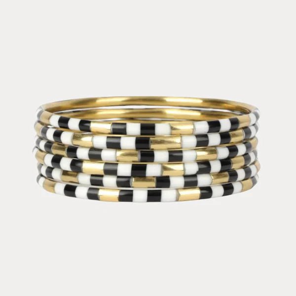 BuDhaGirl Ash Veda Bangles - Set of 6 - Blush & Cactus