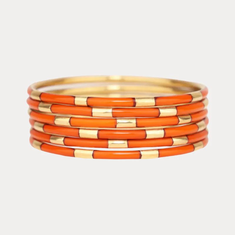 BuDhaGirl Veda Bangles - Set of 6 - Blush & Cactus