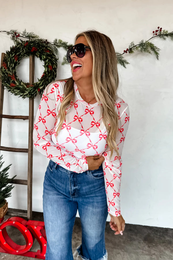**PREORDER**  Christmas Dress it up Mesh Tops
