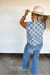 Lainey Checkered Denim Vest