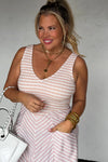 **PREORDER** Spring Luciana Stripe Dress - Blush & Cactus