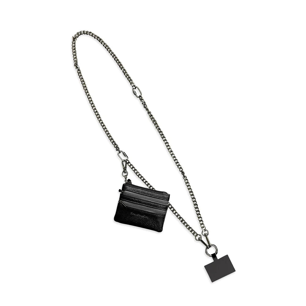 Clip & Go Chain w/Zippered Pouch - GUNMETAL