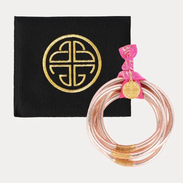 BuDhaGirl Champagne All Weather Bangles® (Set of 6) - Serenity Prayer - Blush & Cactus