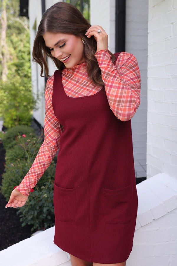 red and black jumper dress Rory Ribbed Jumper Dress