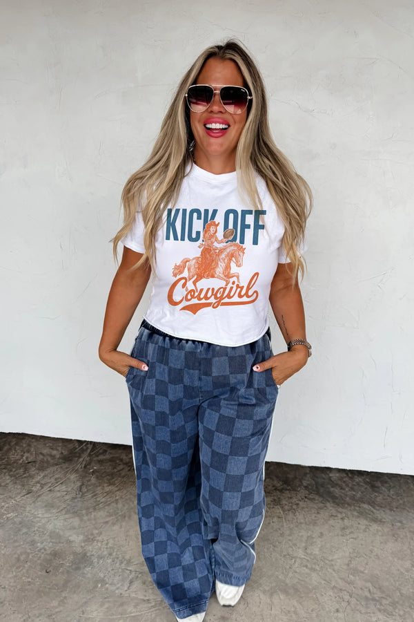 Victory Check Pants - Blush & Cactus