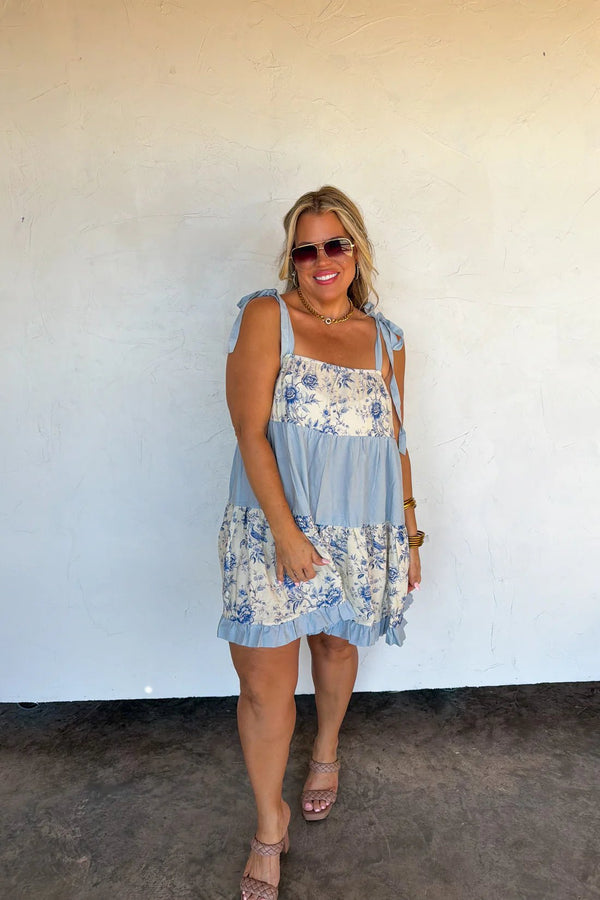 Garden Party Floral Dress - Blush & Cactus