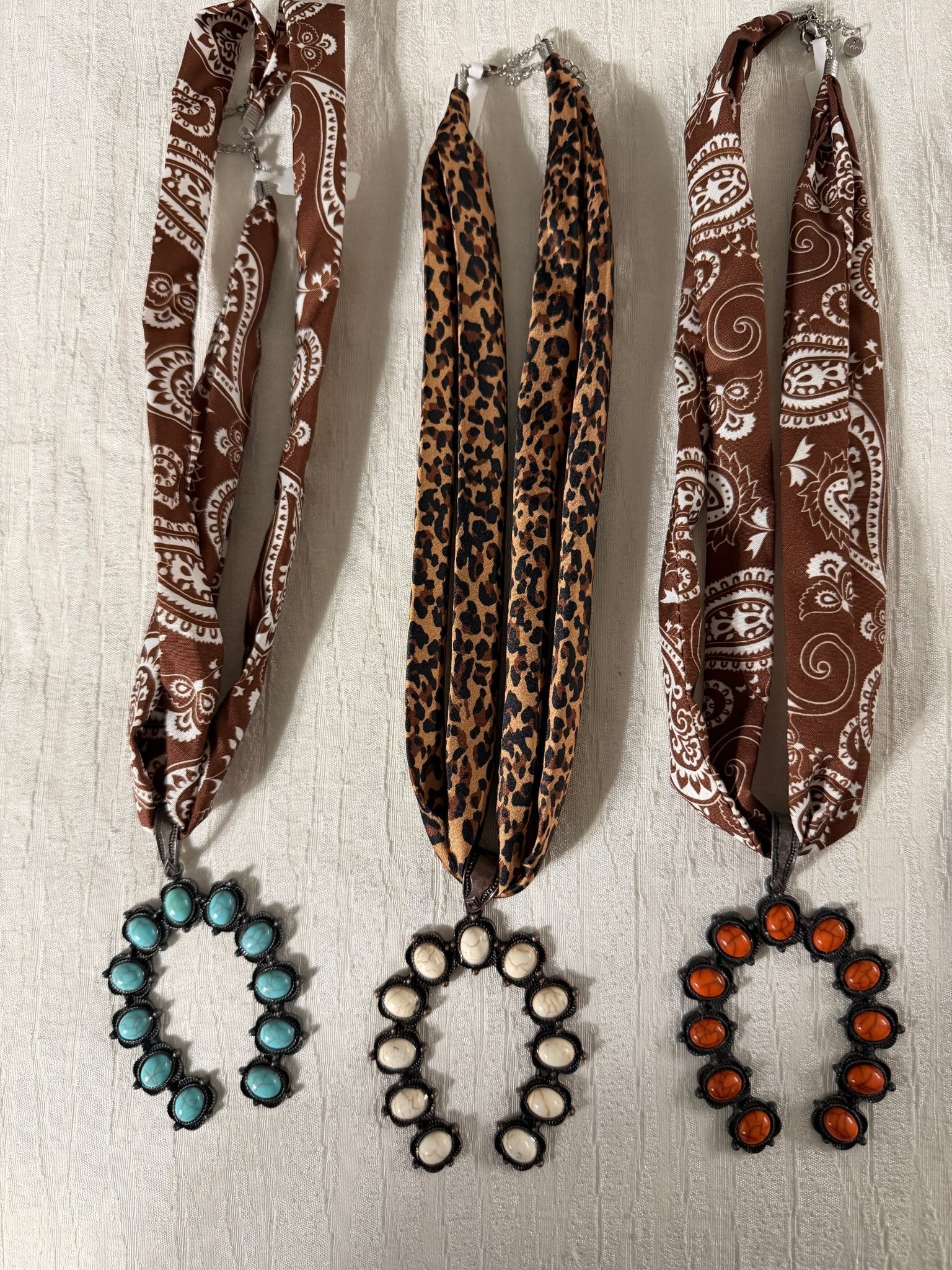 Bandanna Lucky Charm Necklace - Blush & Cactus